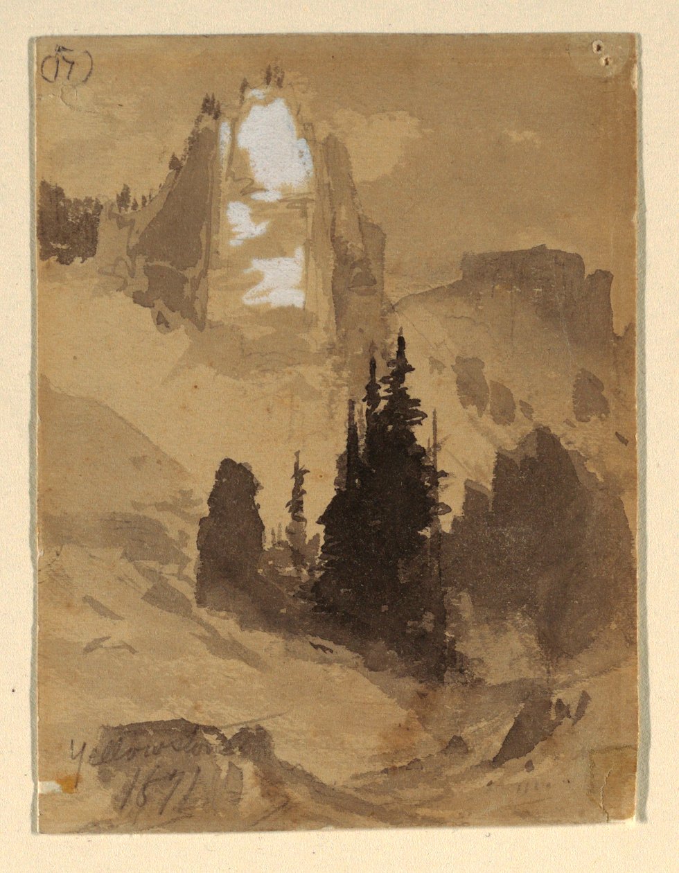 绘画，黄石公园，1871 年 作者 托马斯·莫兰