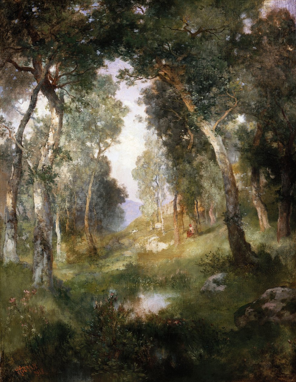 森林圣地，圣芭芭拉，1918年 作者 托马斯·莫兰