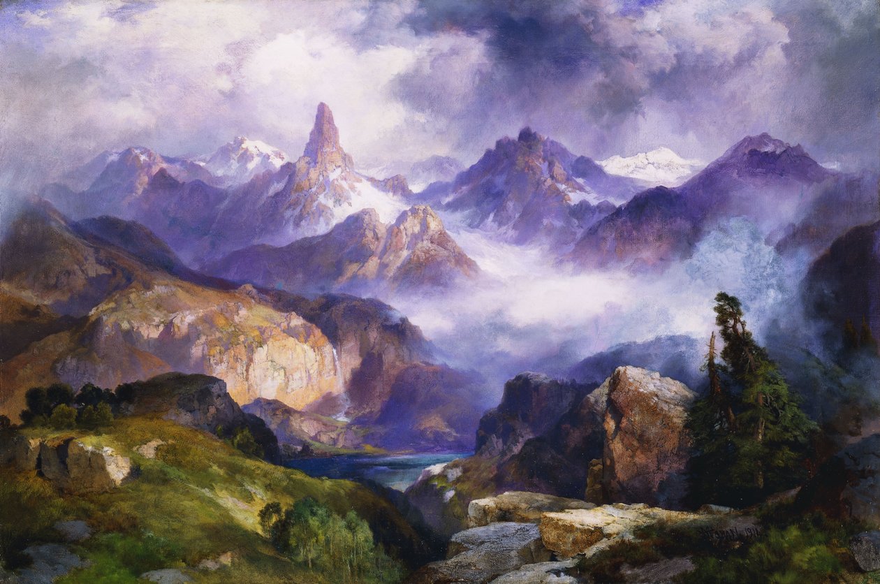 黄石国家公园索引峰，1914年 作者 托马斯·莫兰