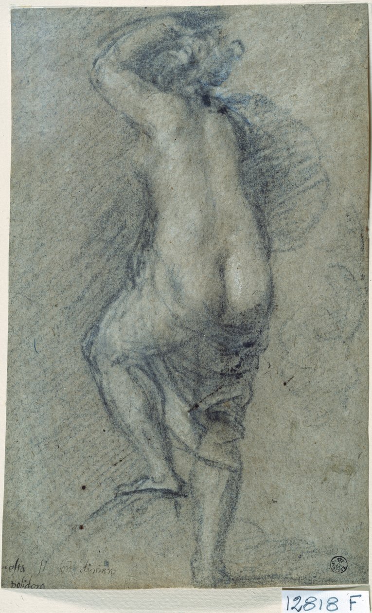 裸女（纸上粉笔画） 作者 提香（c.1488-1576）