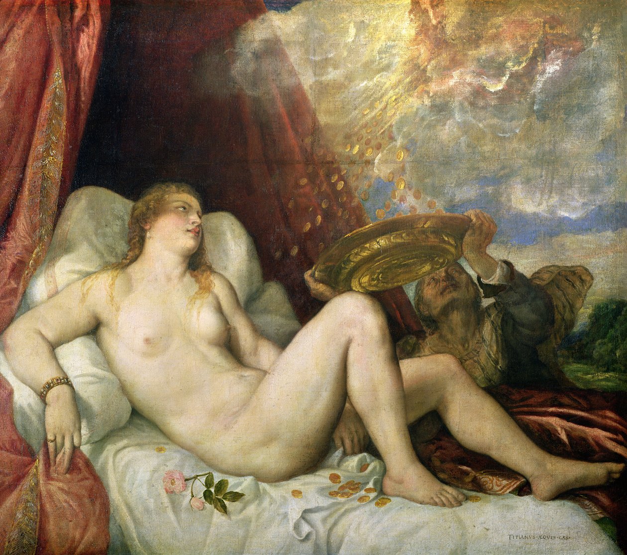 达娜厄，c.1554 作者 蒂齐亚诺·韦切利（Tiziano Vecelli）