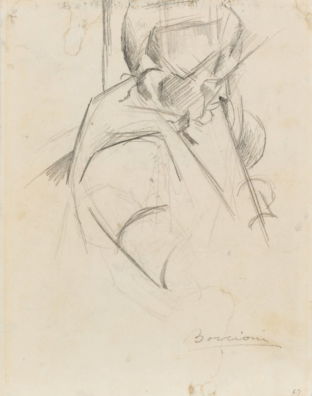 母亲半身像 作者 翁贝托·博西奥尼（Umberto Boccioni）