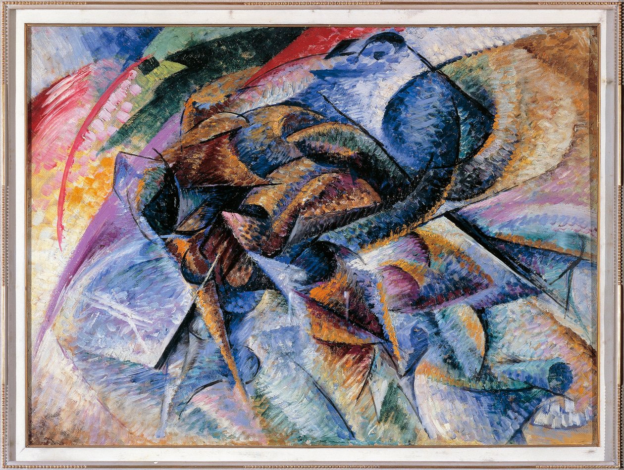 骑自行车的人的活力 作者 翁贝托·博西奥尼（Umberto Boccioni）