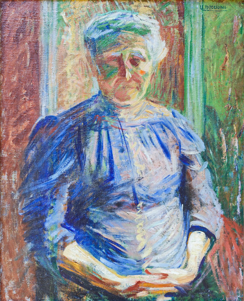 母亲肖像 作者 翁贝托·博西奥尼（Umberto Boccioni）