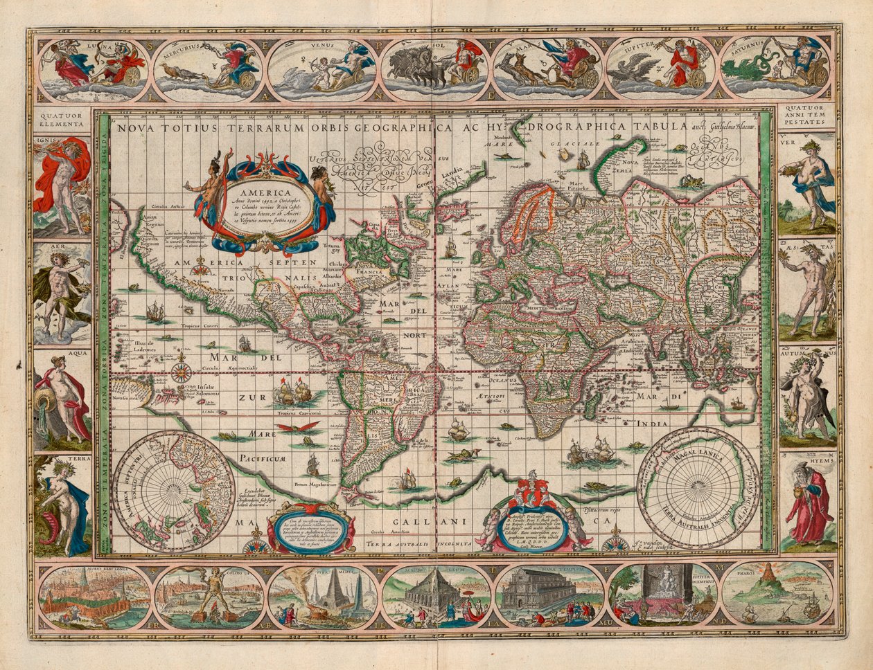 地图来自国家图书馆的地图集。该地图发表于（1635年）并显示世界地图 作者 未知未知