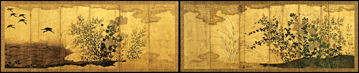 与野生鹅的秋天风景 作者 未知未知