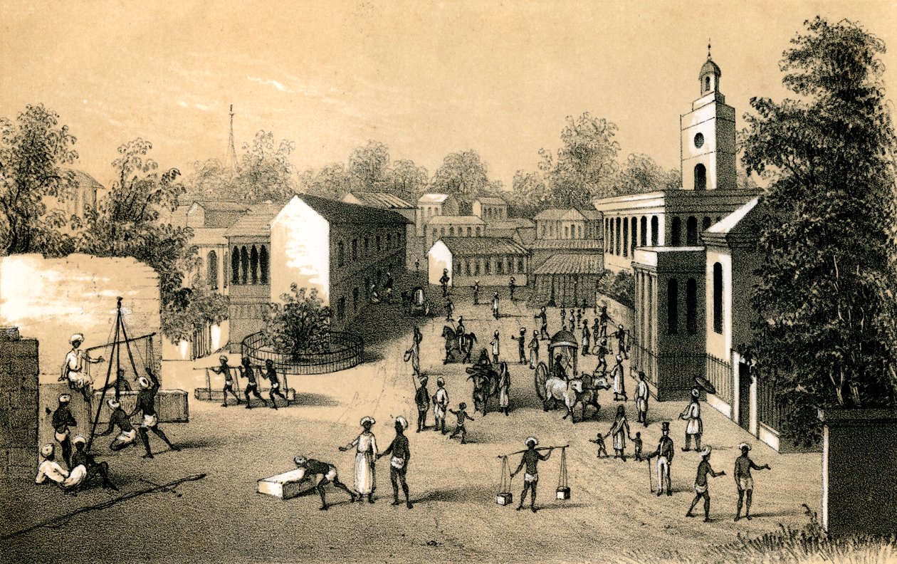 孟买的一条街，1847年 作者 不明
