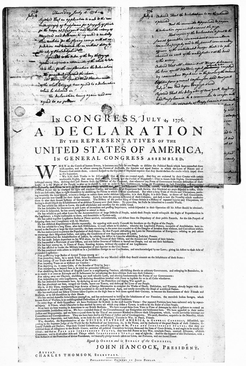 1776年7月4日美国独立宣言 作者 不明