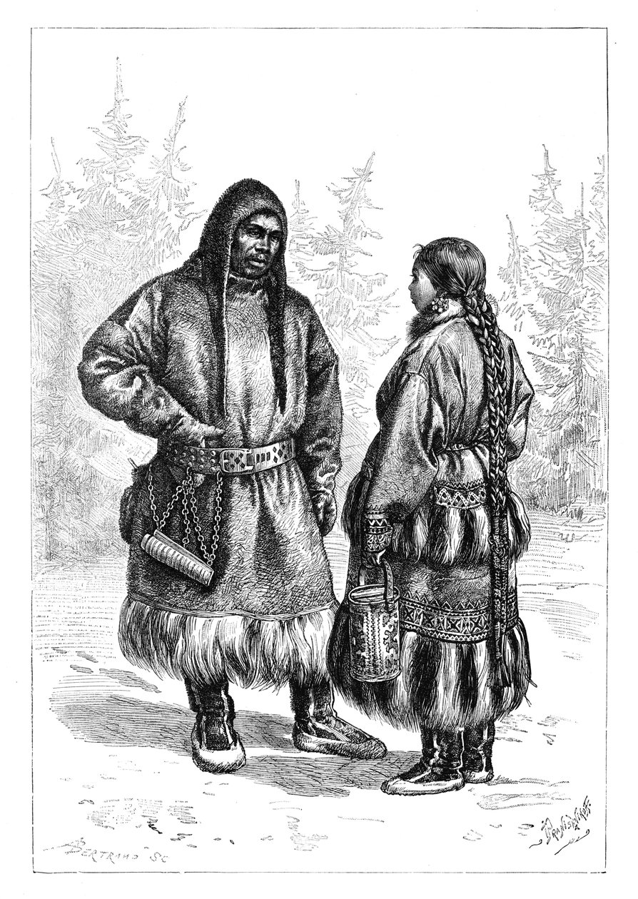 亚洲一对Ostyak夫妇，1895年 作者 不明