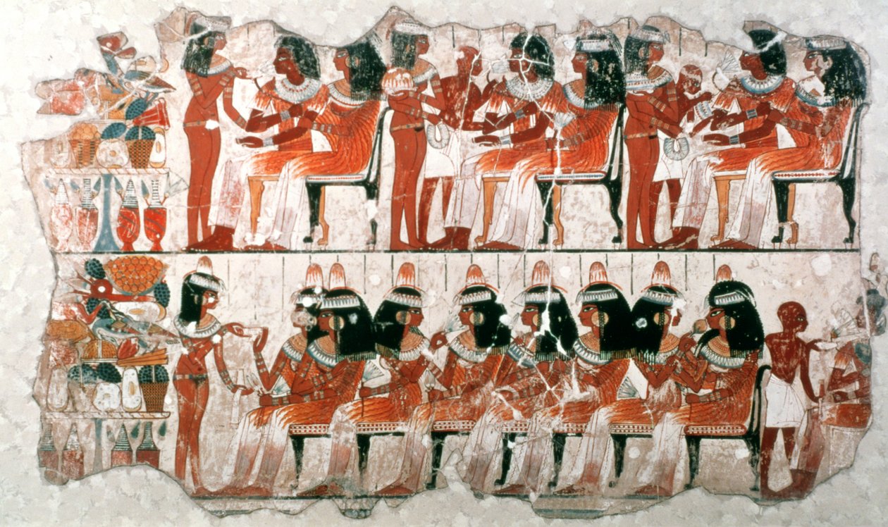 宴会场景，公元前1350年 作者 不明
