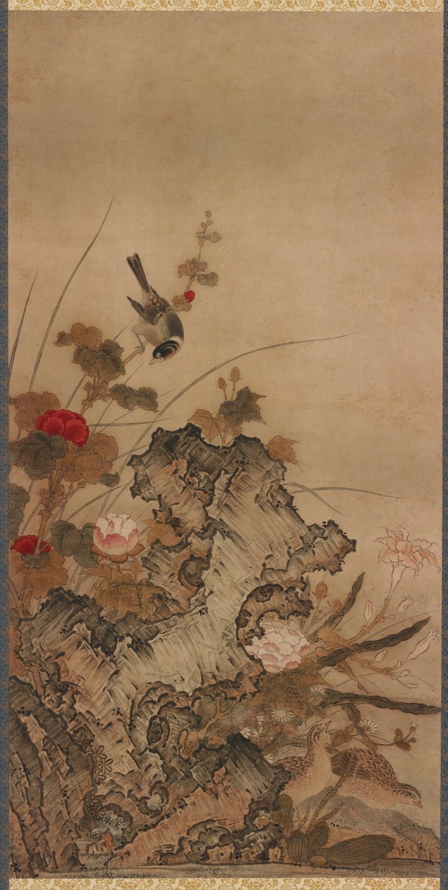 鸟和花，江户时期，18世纪。 作者 不明