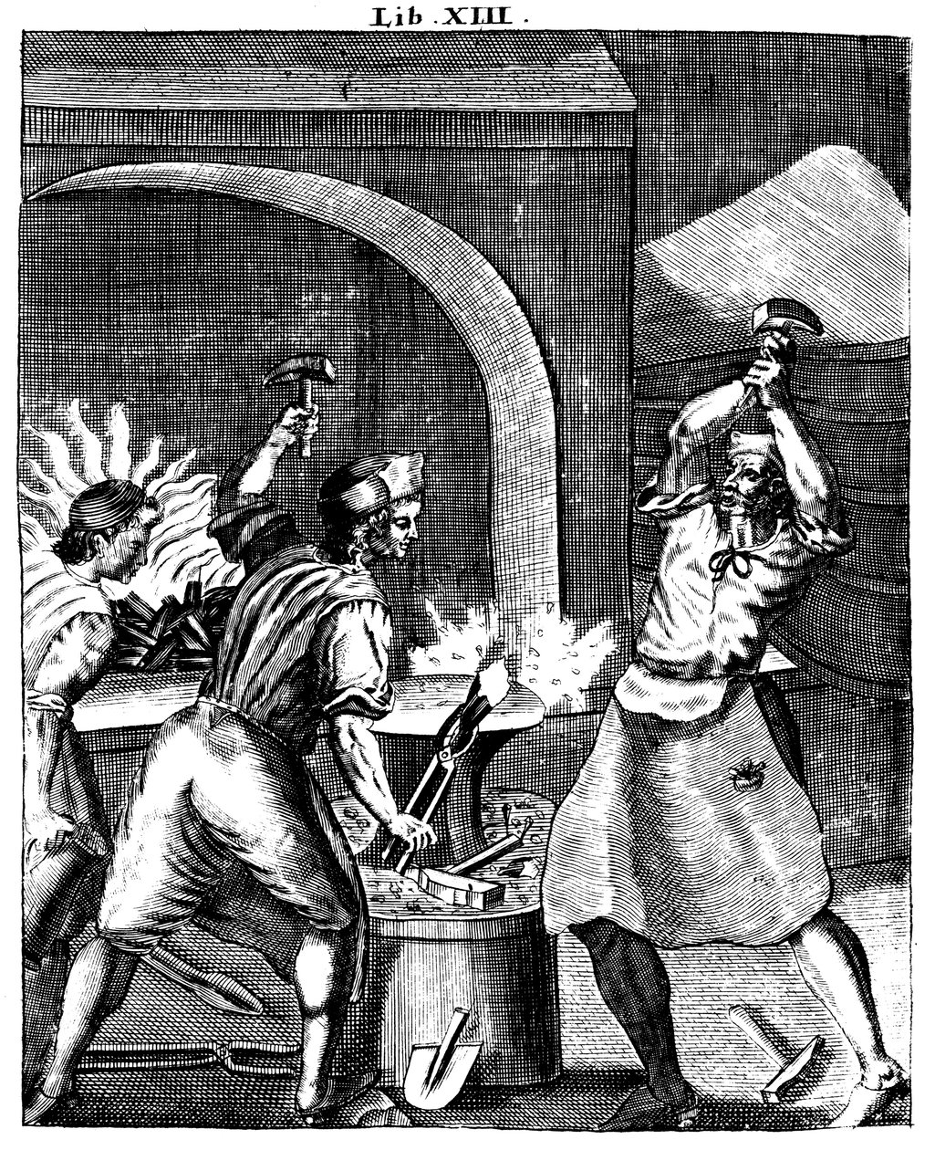 铁匠工作，1715年 作者 不明