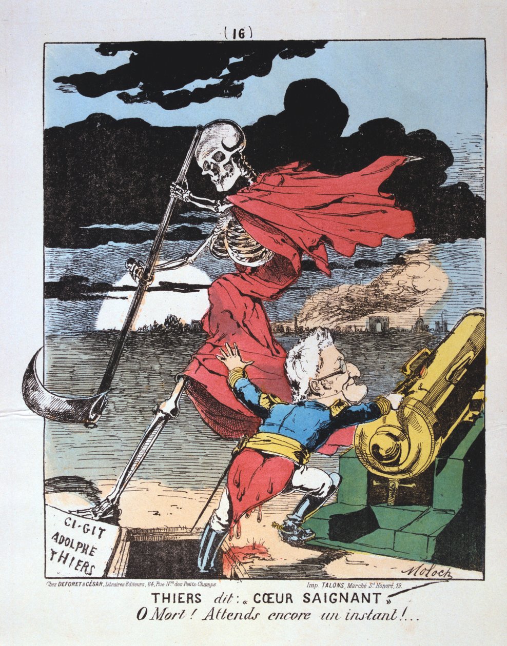 反对阿道夫·提耶尔的漫画，1871年 作者 不明