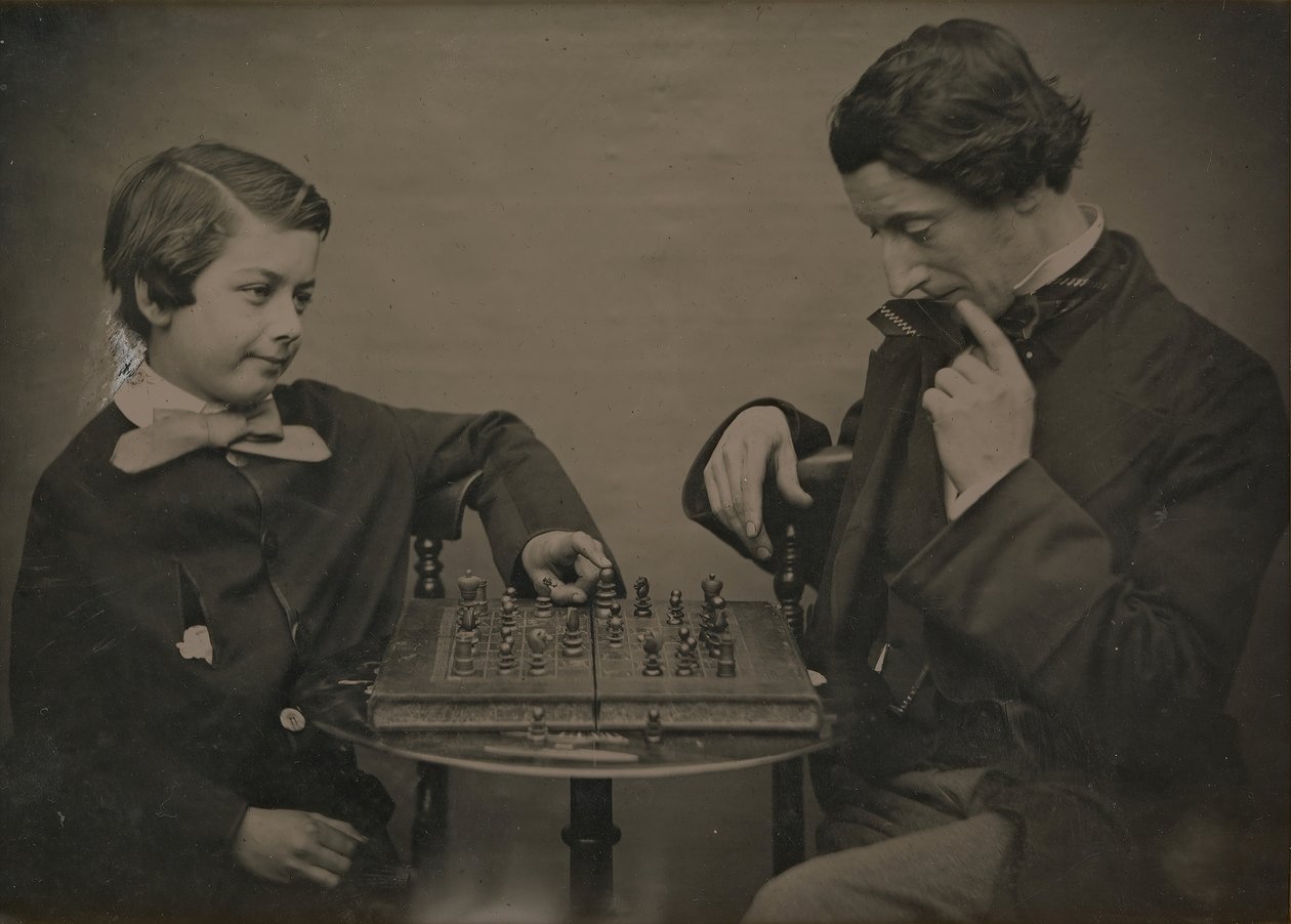 国际象棋选手，19世纪50年代。 作者 不明