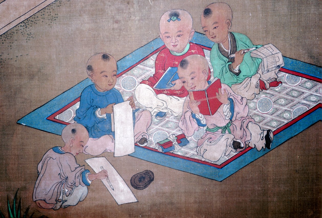 儿童在玩耍，日本绘画，18世纪 作者 不明