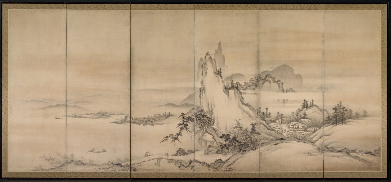 中国风景，1500年代。 作者 不明