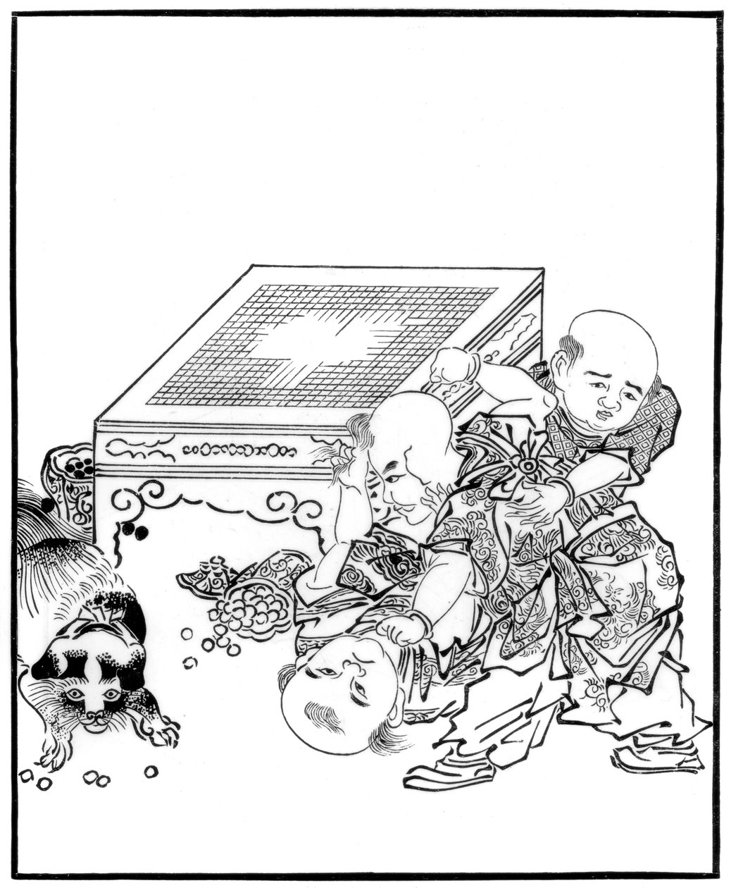 中国男孩争吵，17世纪1886年 作者 不明