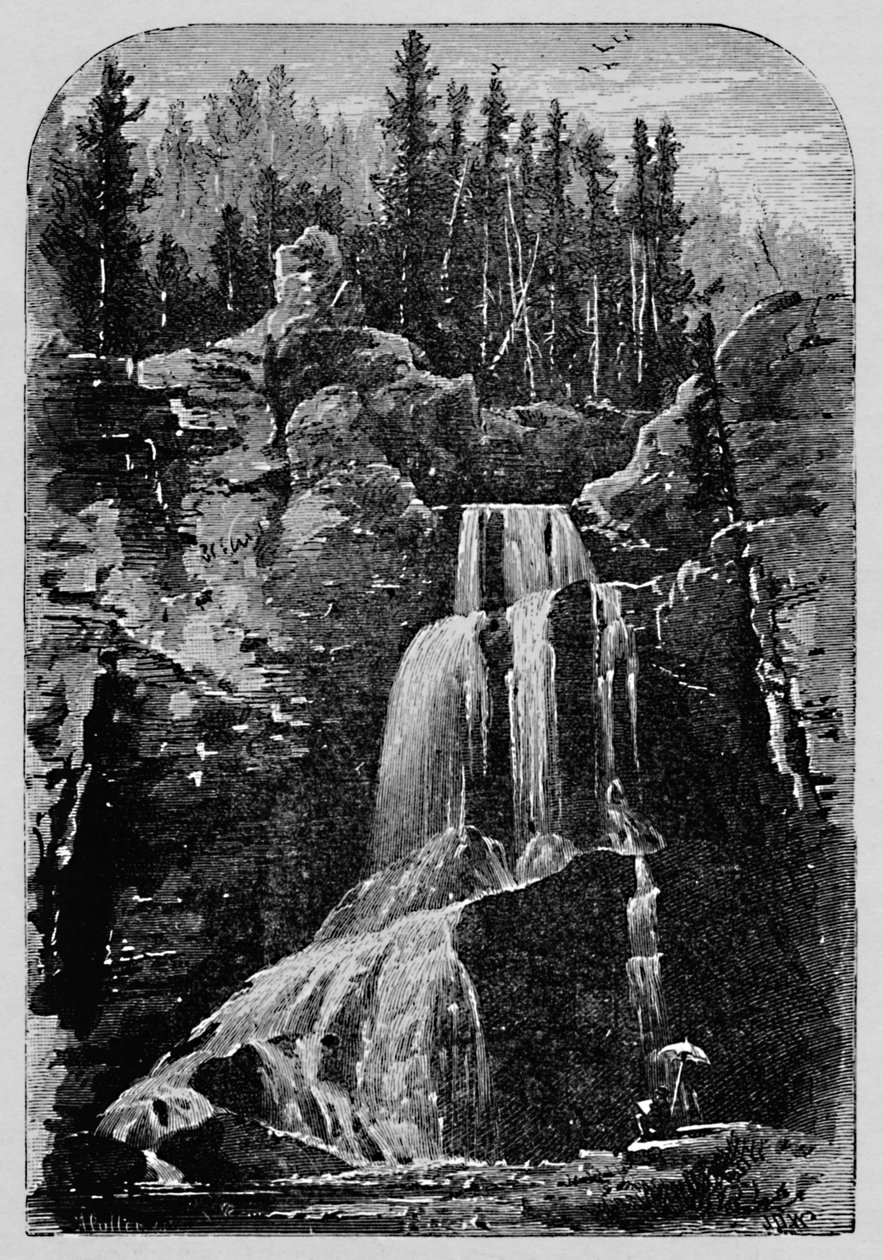 水晶瀑布，1883年 作者 不明