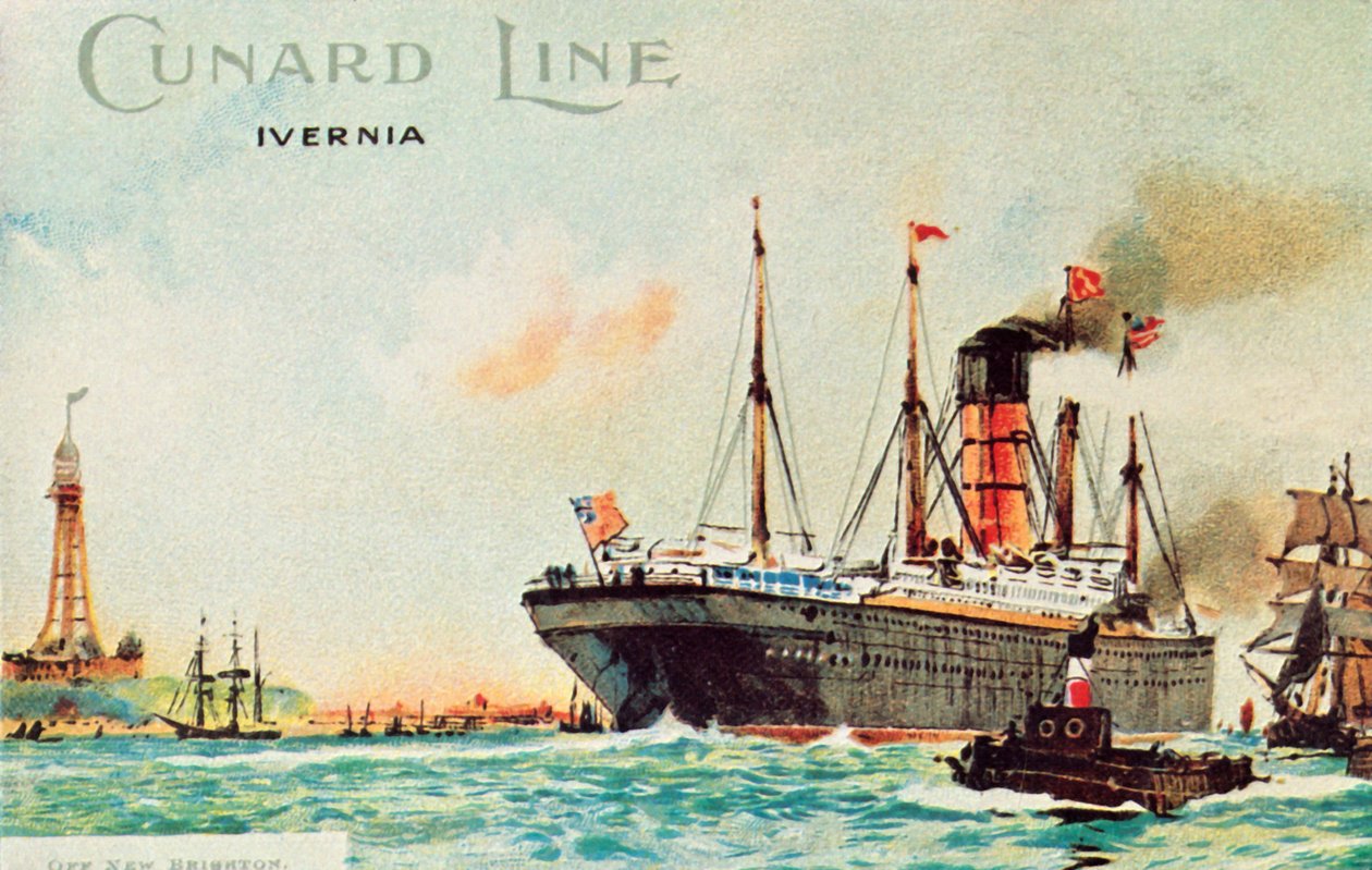 库纳德线（Cunard Line）-伊弗尼亚（Ivernia），位于新布赖顿（c。 作者 不明