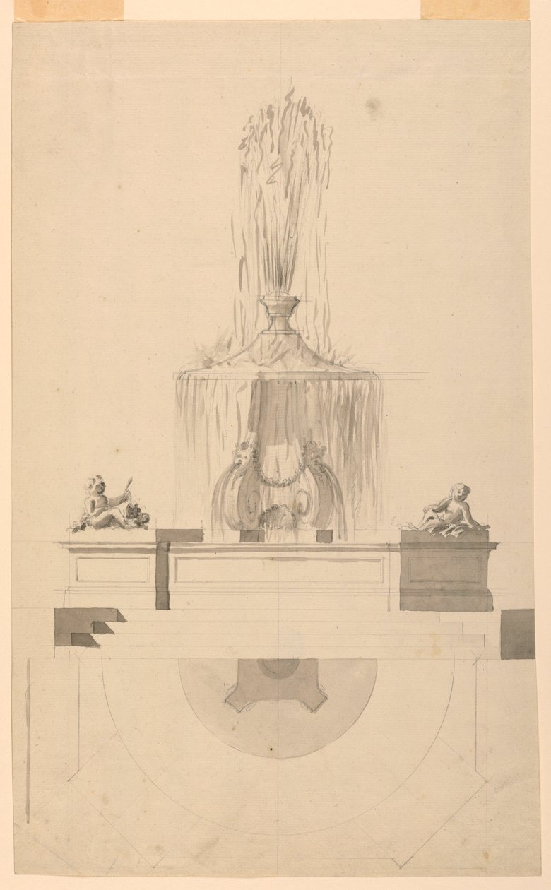 绘画，喷泉，1775年 作者 不明