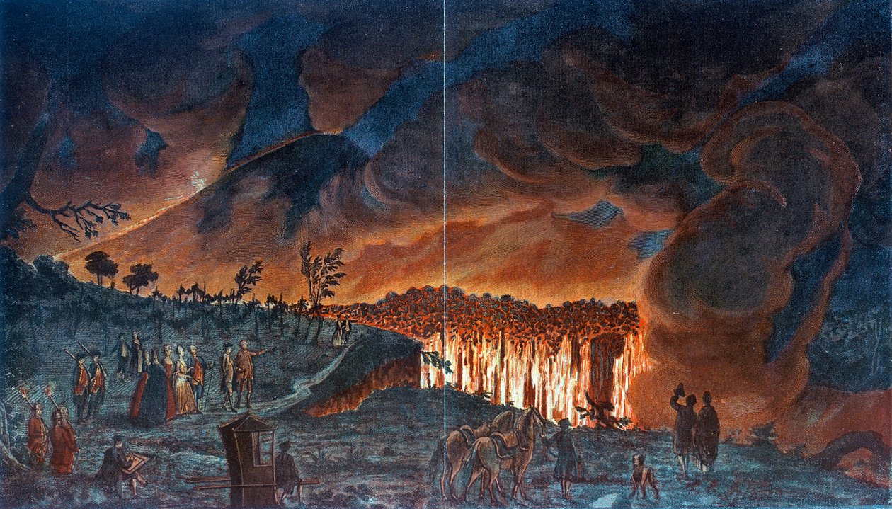 维苏威火山爆发，1776年 作者 不明
