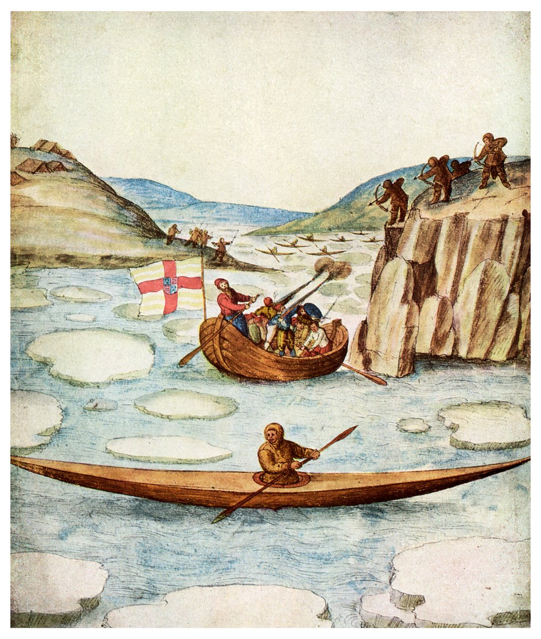 爱斯基摩人滑雪，1590年，1956年 作者 不明