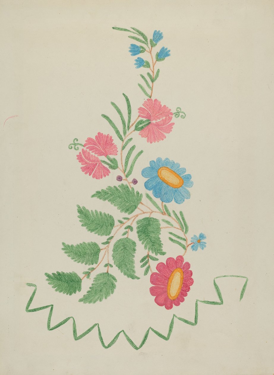 花卉图案, 19351942. 作者 不明