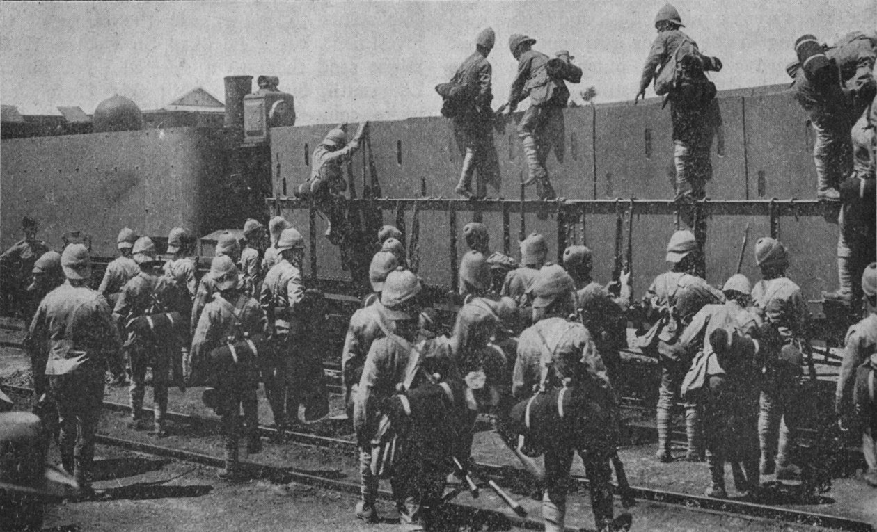进入装甲列车，1902年 作者 不明