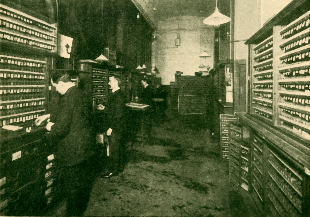 大西部订票处的内部，1930年。 作者 不明