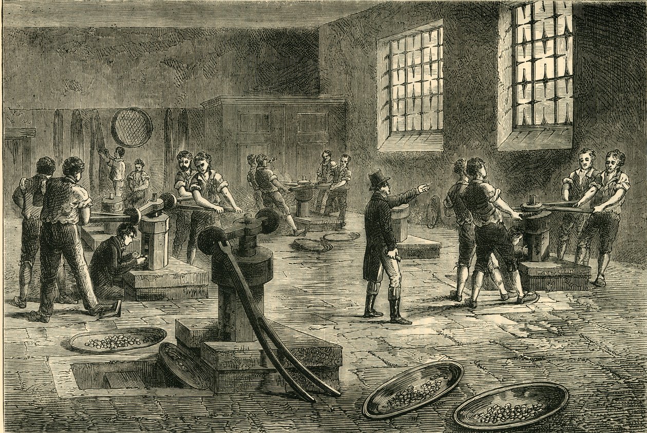 铸币厂内部，c1872。 作者 不明