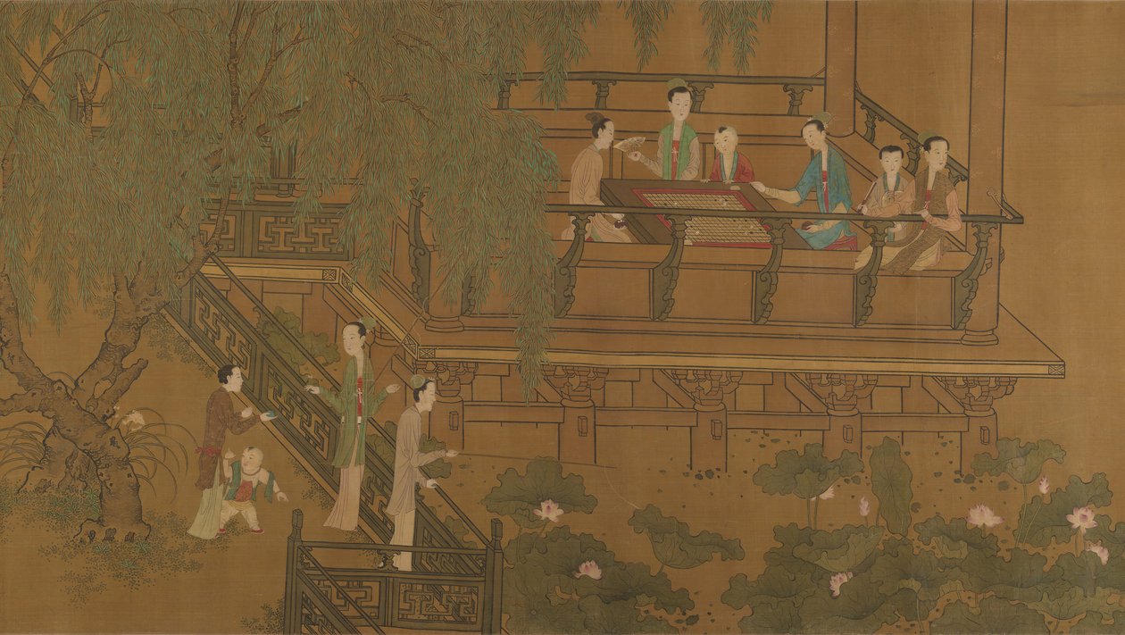 有粉丝的女士们。 作者 不明