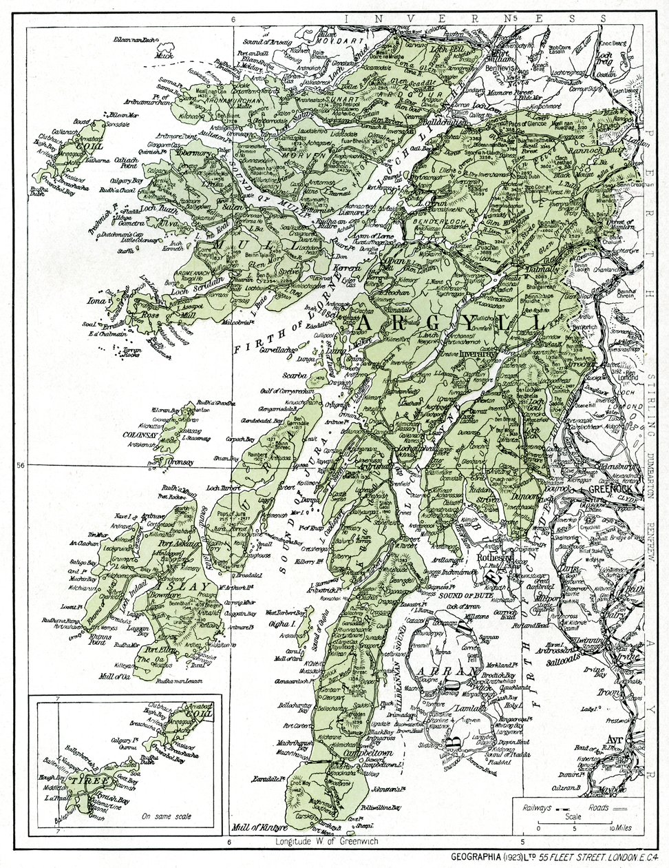 1924-1926年阿盖尔郡地图 作者 不明