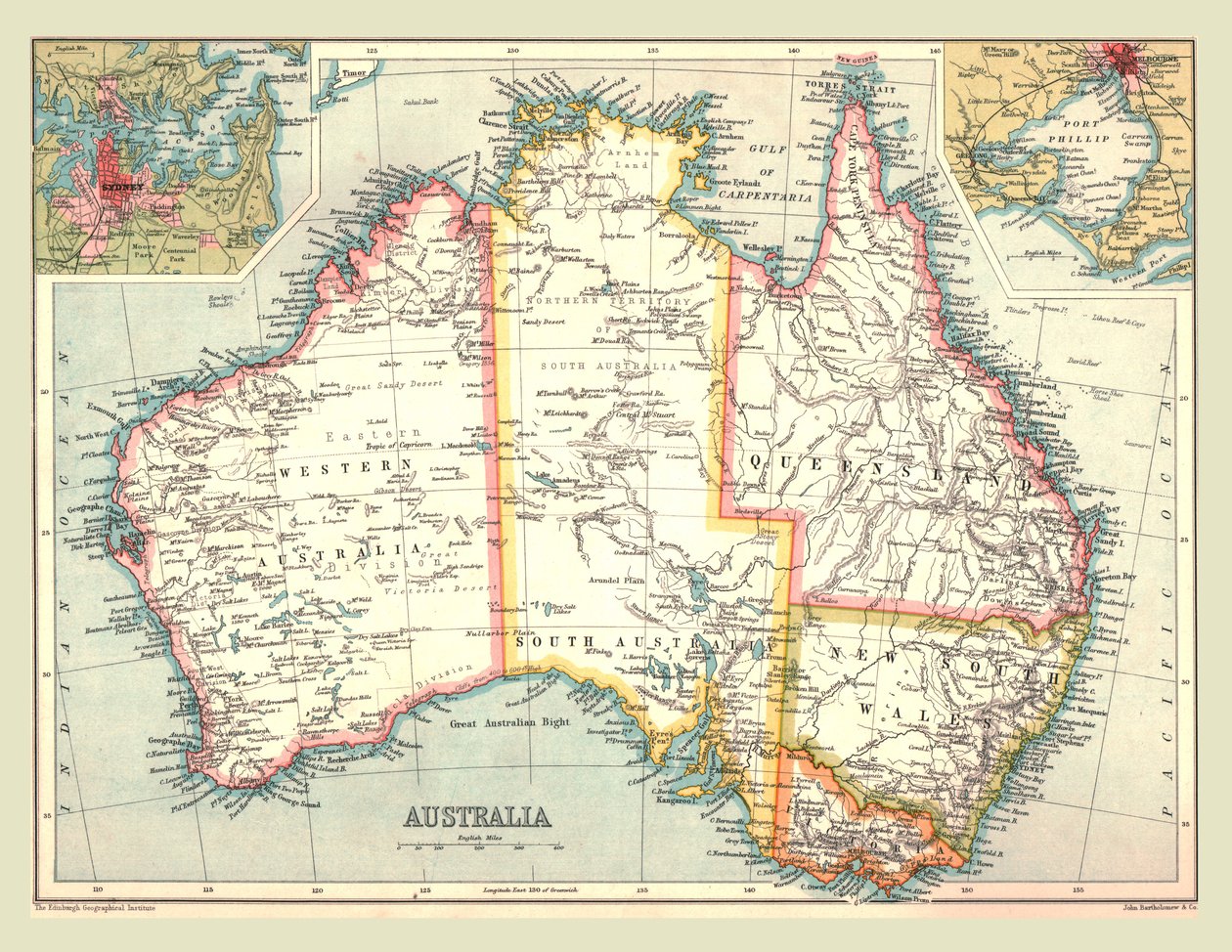 澳大利亚地图，1902年。 作者 不明