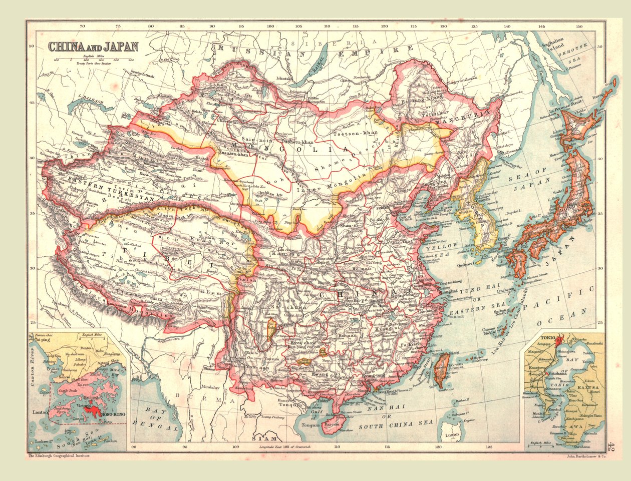 1902年的中日地图。 作者 不明