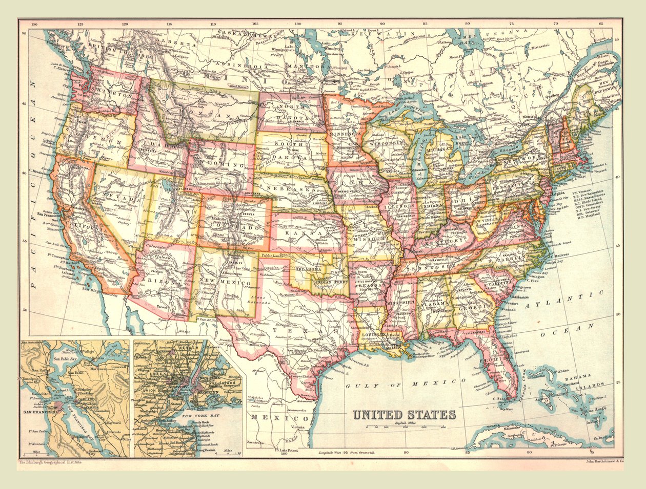 美国地图，1902年。 作者 不明