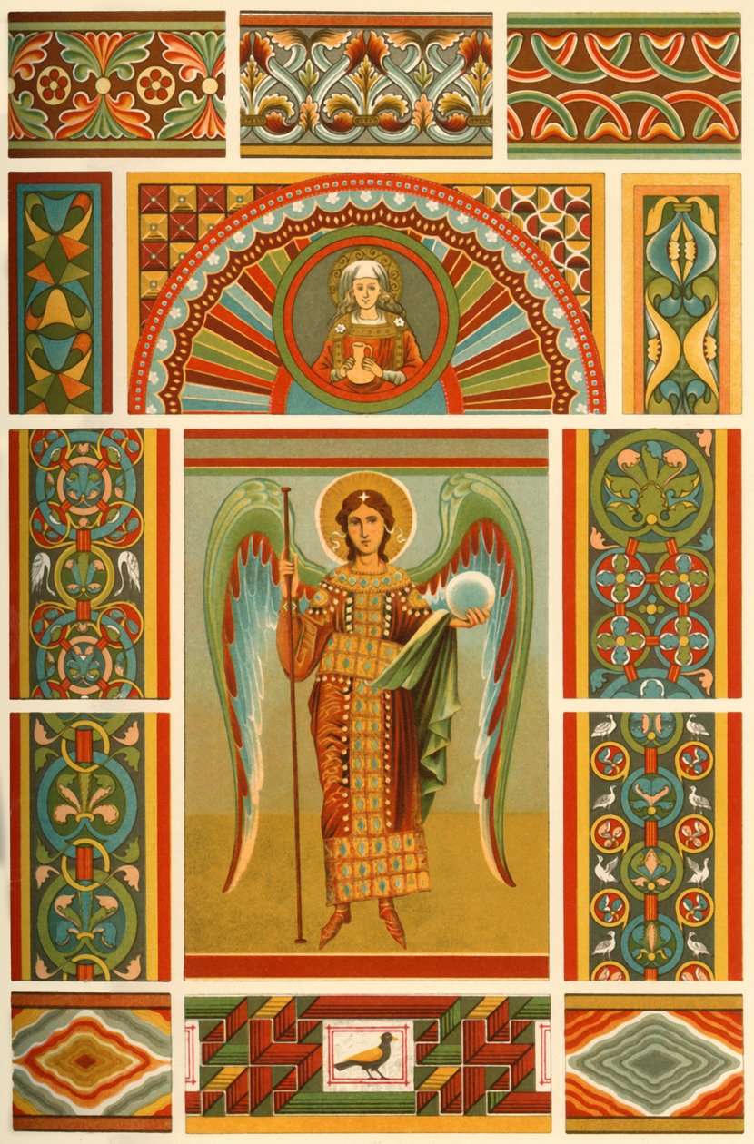 中世纪的壁画，1898年。 作者 不明