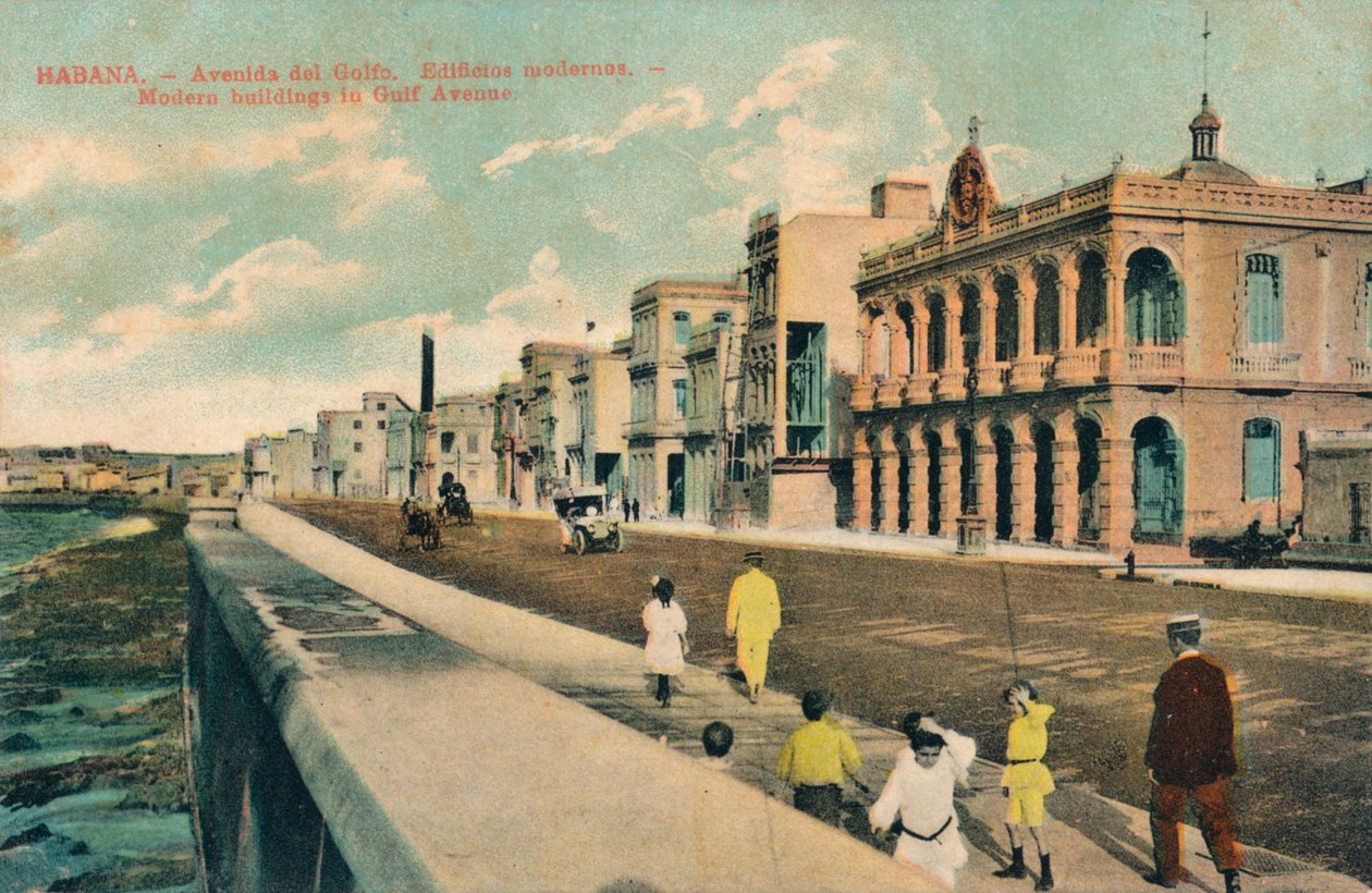 古巴哈瓦那海湾大道，c1910年的现代建筑 作者 不明