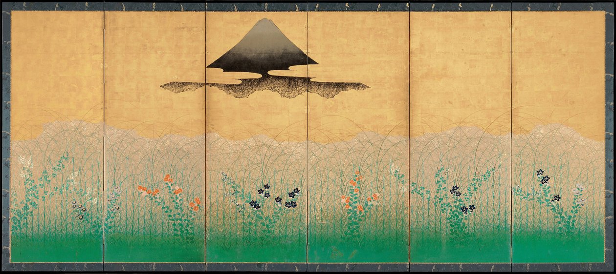富士山和月亮，约1760年 作者 不明