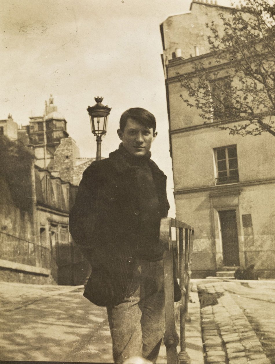 帕勃罗·毕加索（Pablo Picasso），1904年在蒙马特（Ramartnan）蒙马特（Ravignan）住所。 作者 不明