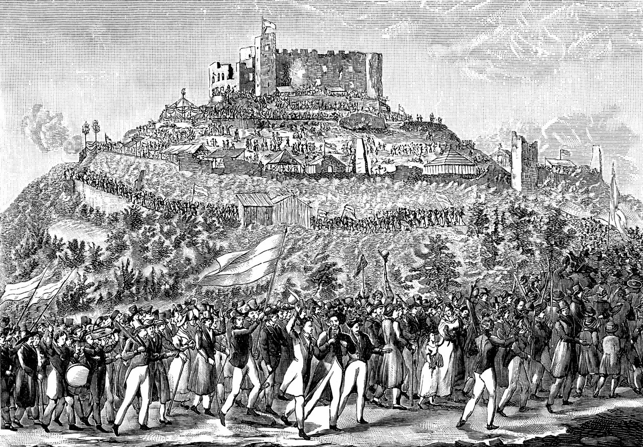 1832年5月27日游行到汉巴赫城堡。 作者 不明