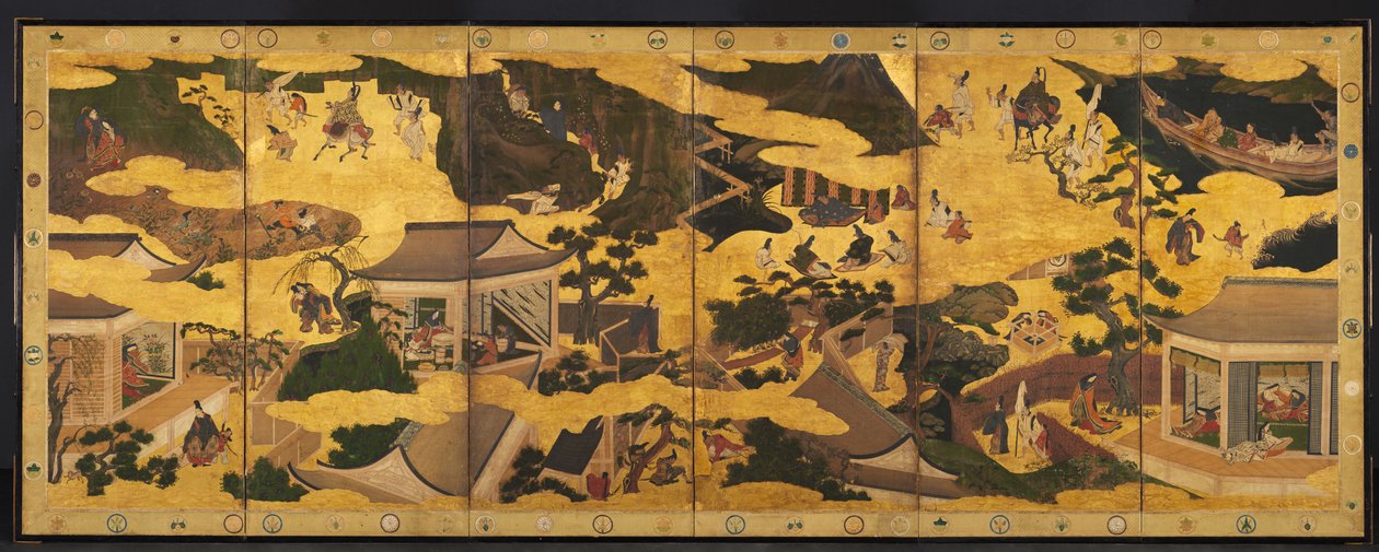 伊势传说的场景，1600年代中期。 作者 不明