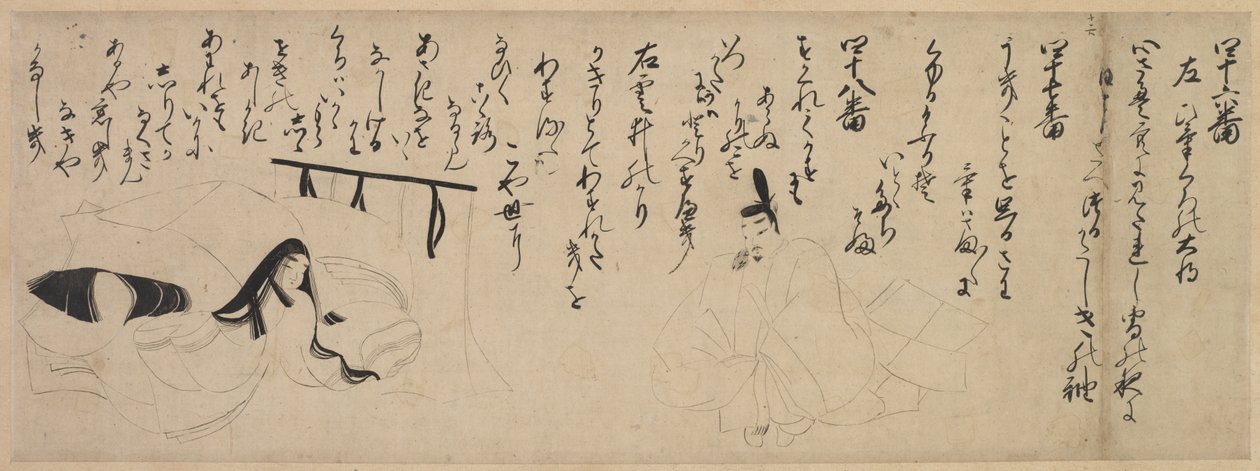 源氏物语故事卷，1400年代。 作者 不明
