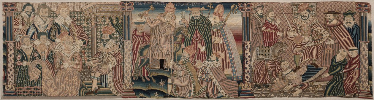 刺绣F带的部分，1625-1649年。 作者 不明