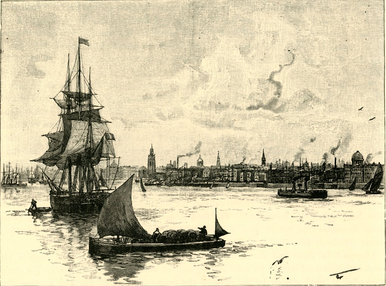 利物浦港口，1898年。 作者 不明