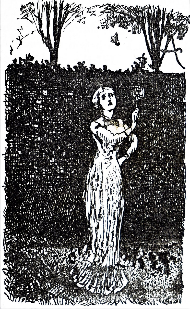 打羽毛球的年轻女子。 作者 不明