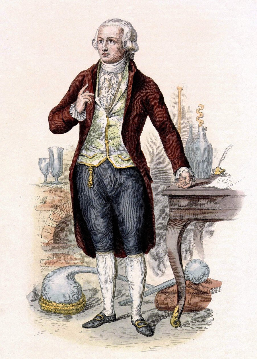 拉瓦锡（Antoine Laurent de Lavoisier）（1743-1794），法国化学家。 作者 未知艺术家