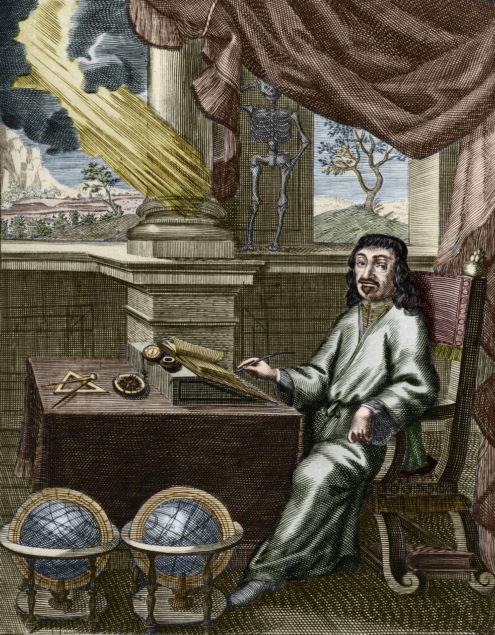 勒内-笛卡尔（1596-1650），法国哲学家和数学家。 作者 未知艺术家