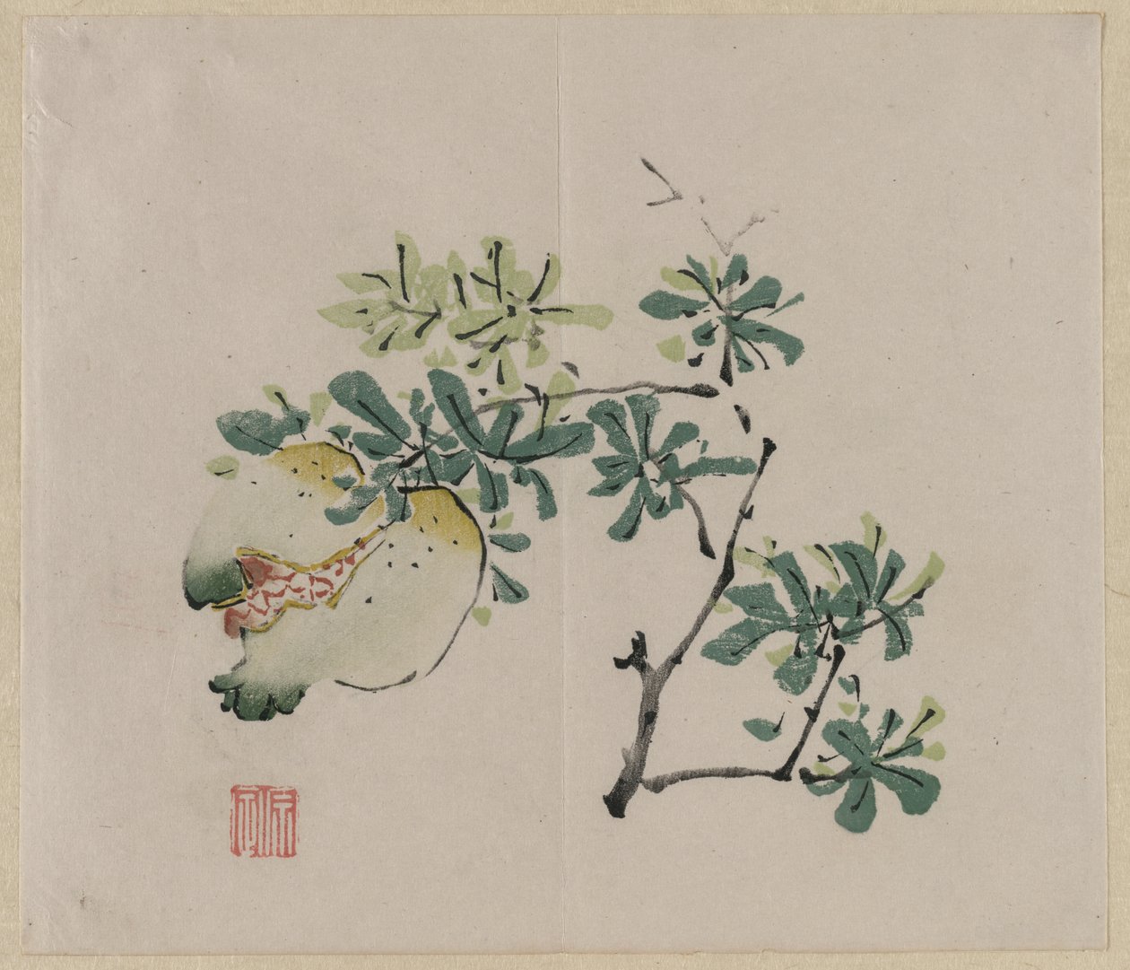 石榴枝 作者 未知艺术家