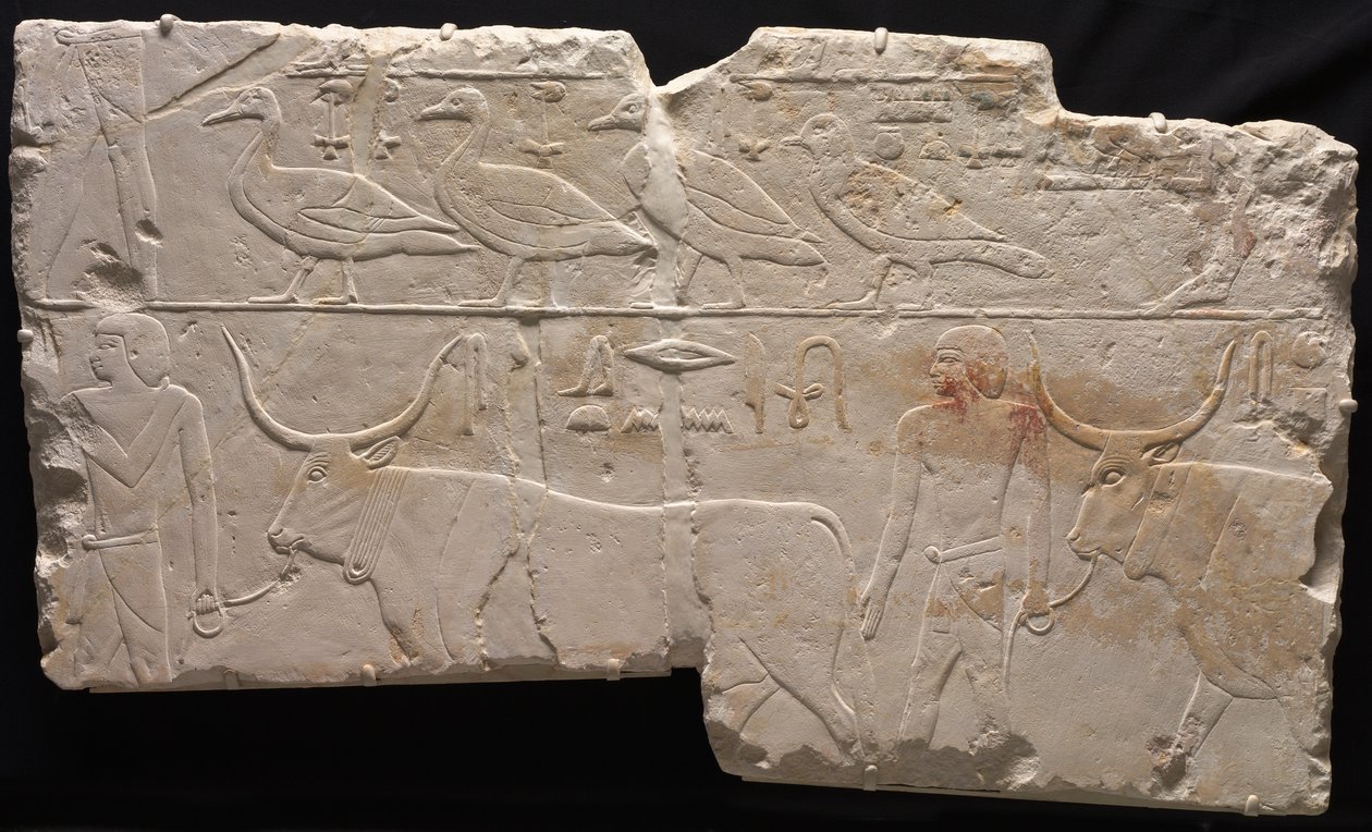 运送鸟和牛的人的浮雕 作者 未知艺术家