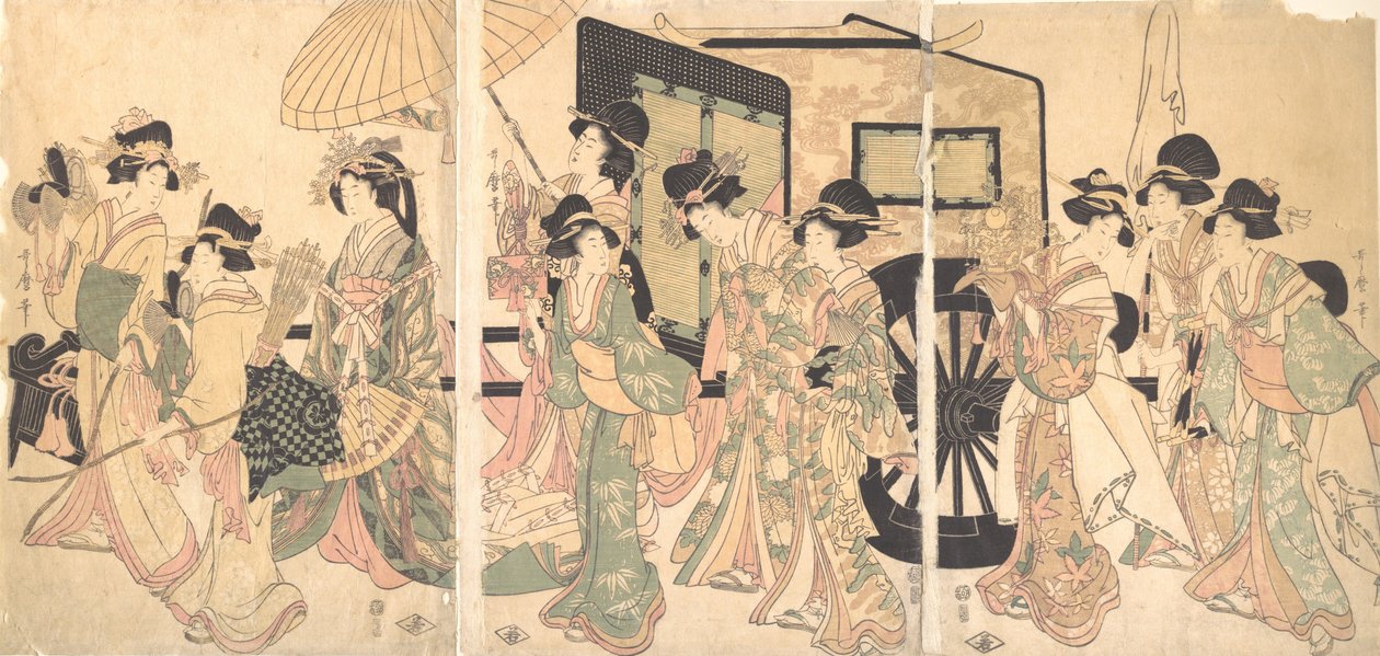 围着一辆车的女士们。 作者 歌舞二代